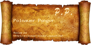 Polnauer Pongor névjegykártya
